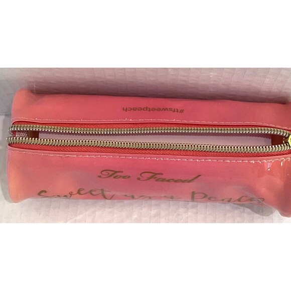 Too Faced Sweet As A Peach Pouch Makeup Bag Or Pencil Case AUTHENTIC 100% - Picture 6 of 8